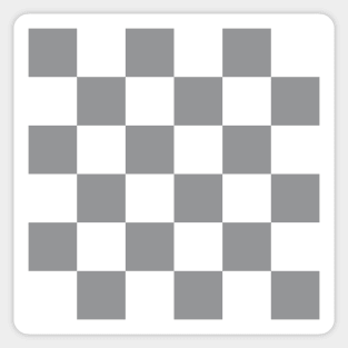 Gray and white checkerboard print Sticker